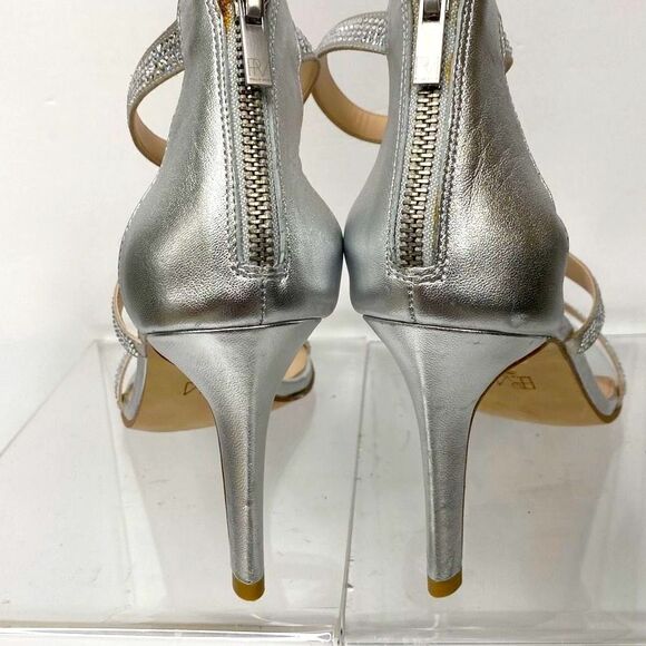 Pelle Moda Dalia 2 Silver Ankle Strap Embellished Bling occasion Heels 8.5 - Picture 4 of 11